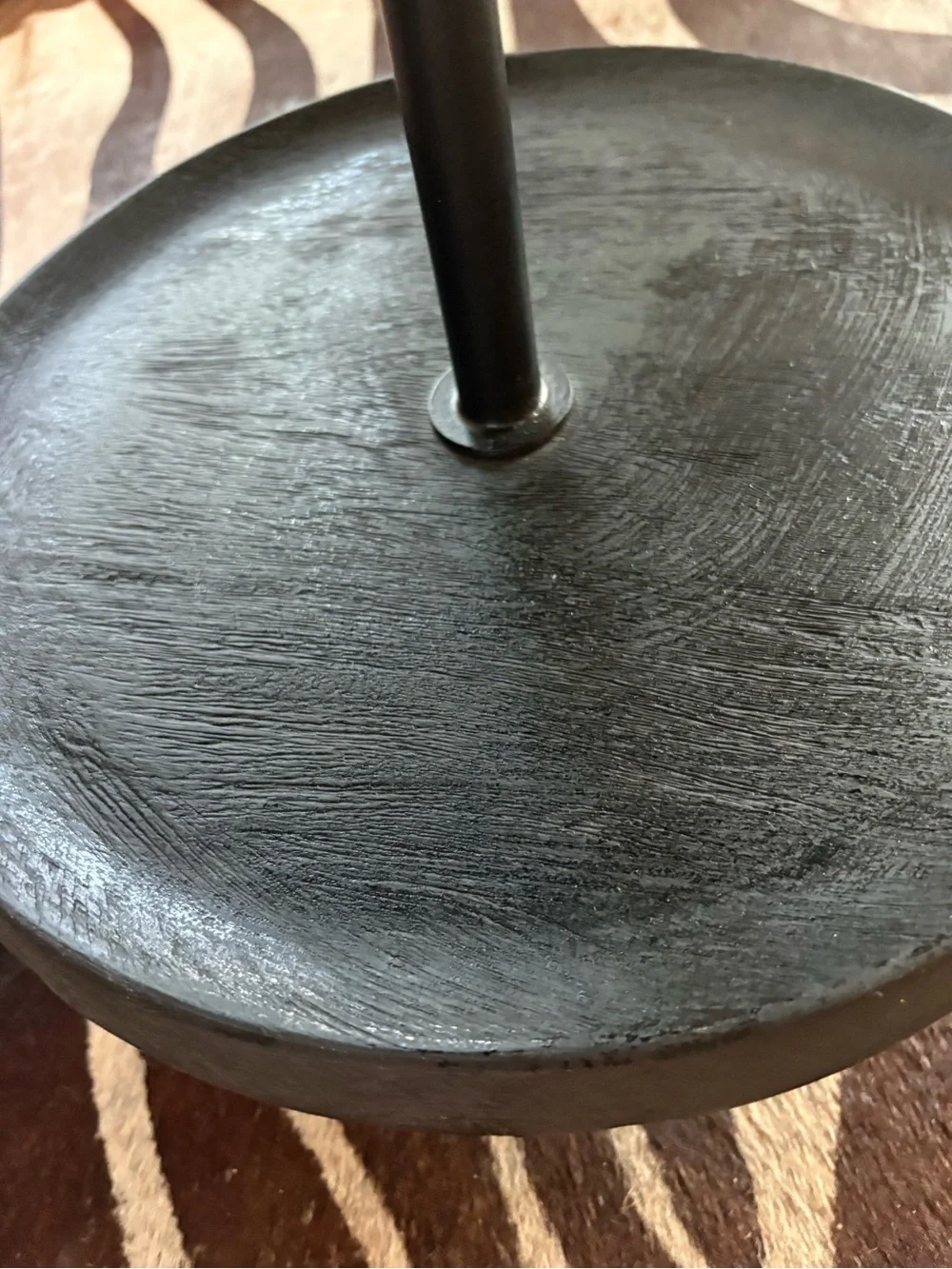 Three-Tier Black Wood Serving Stand